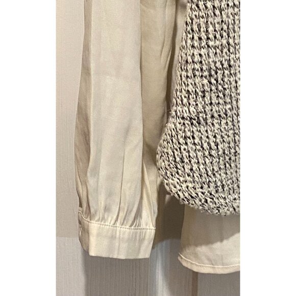 Ann Taylor Loft knit front silky back blouse sz Large - Picture 5 of 7